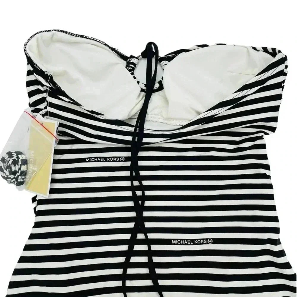 MICHAEL Michael Kors Striped Ring Detail Tankini Swim Top Size XS - Picture 7 of 8